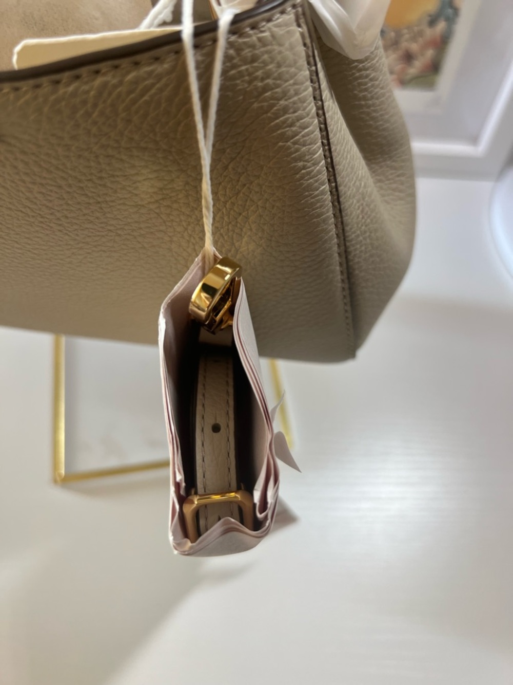TORY BURCH Eleanor Soft Leather Mini Satchel - Light Stone - Picture 7 of 13